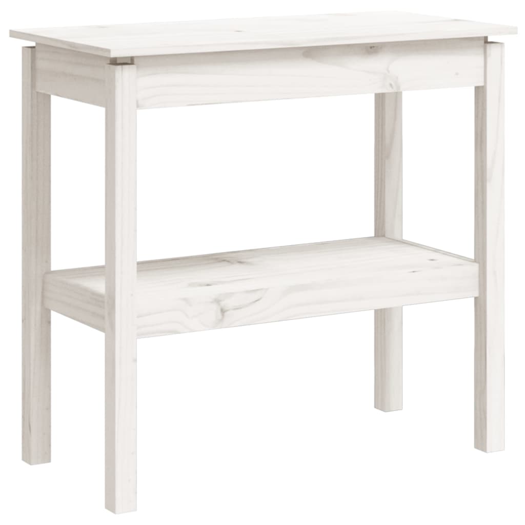 Console Table White 80x40x75 cm Solid Wood Pine