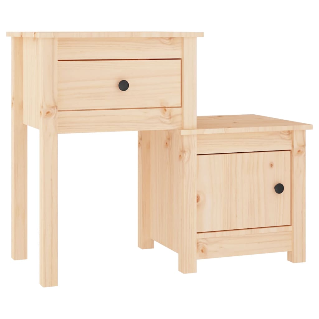 Bedside Cabinet 2 pcs 79.5x38x65.5 cm Solid Wood Pine