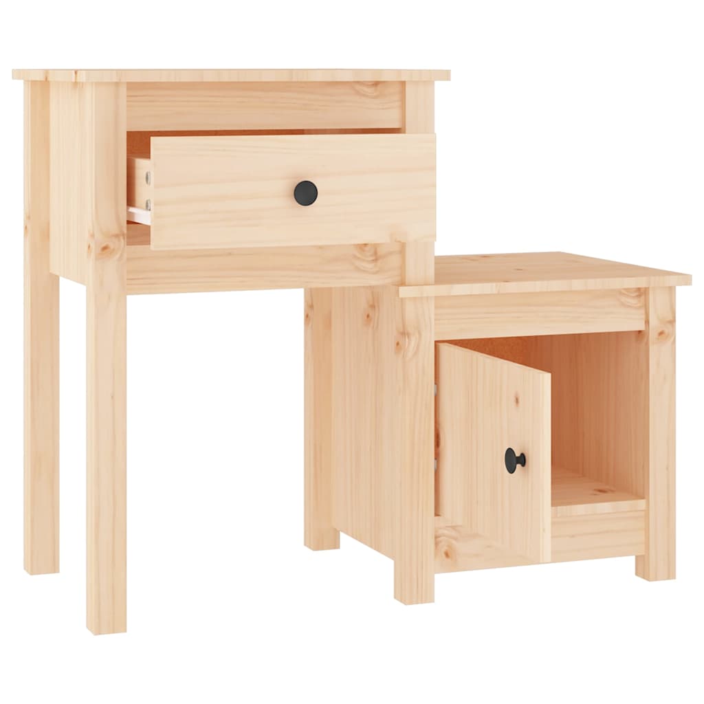 Bedside Cabinet 2 pcs 79.5x38x65.5 cm Solid Wood Pine
