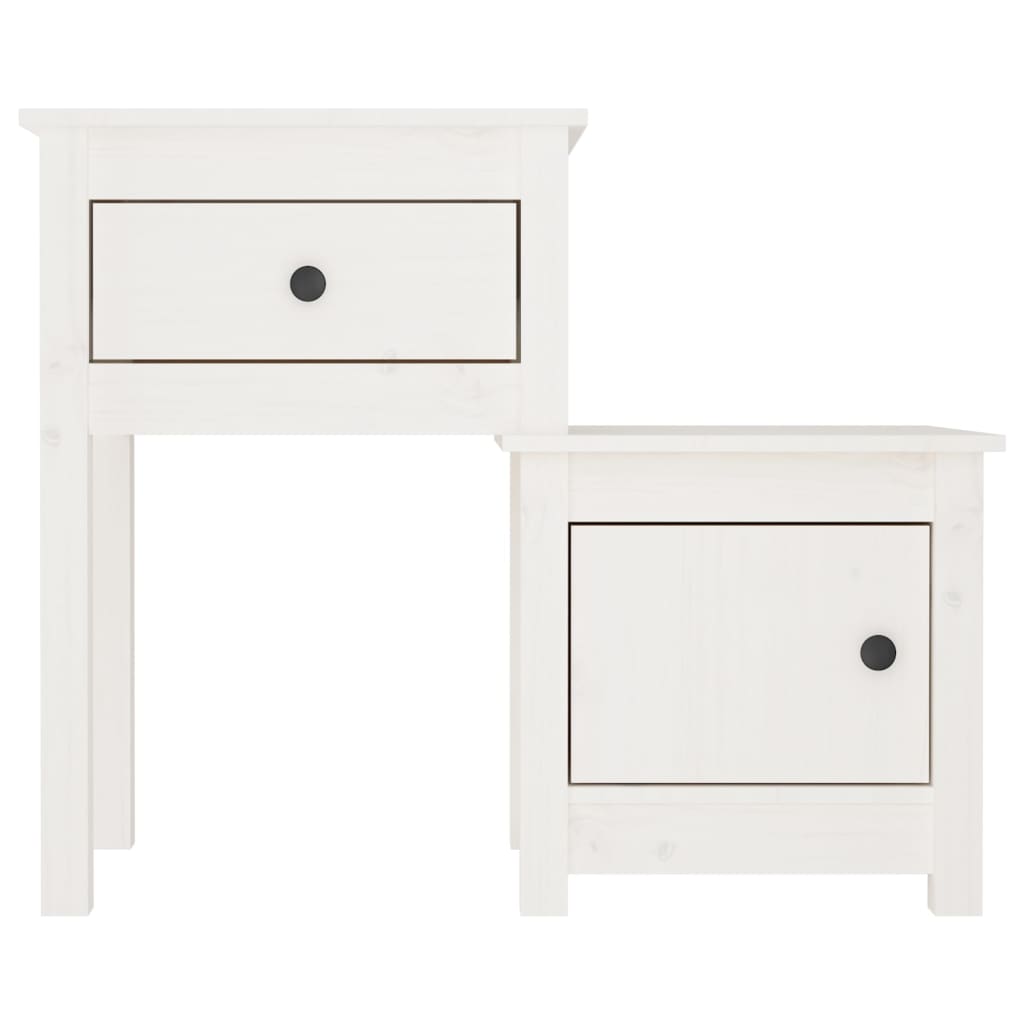 Bedside Cabinet 2 pcs White 79.5x38x65.5 cm Solid Wood Pine