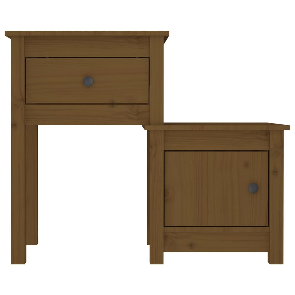 Bedside Cabinet Honey Brown 79.5x38x65.5 cm Solid Wood Pine