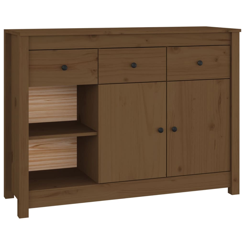 Sideboard Honey Brown 100x35x74 cm Solid Wood Pine