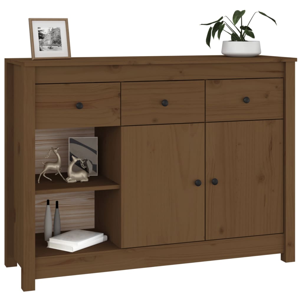 Sideboard Honey Brown 100x35x74 cm Solid Wood Pine