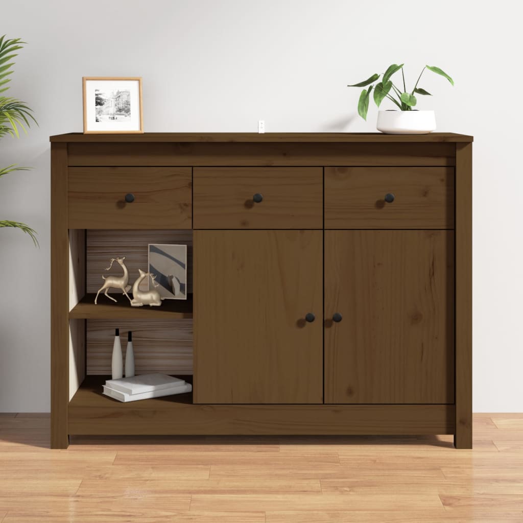 Sideboard Honey Brown 100x35x74 cm Solid Wood Pine