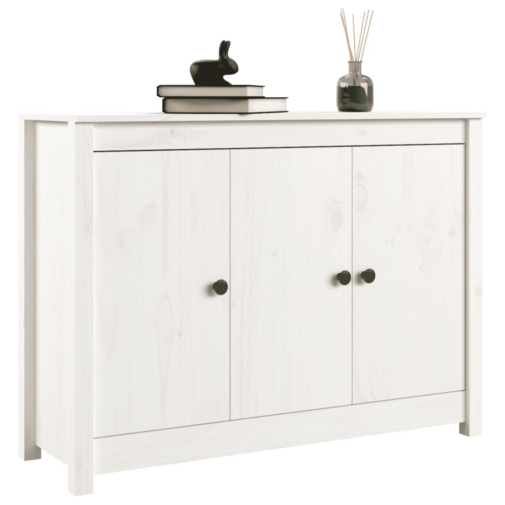 Sideboard White 100x35x74 cm Solid Wood Pine