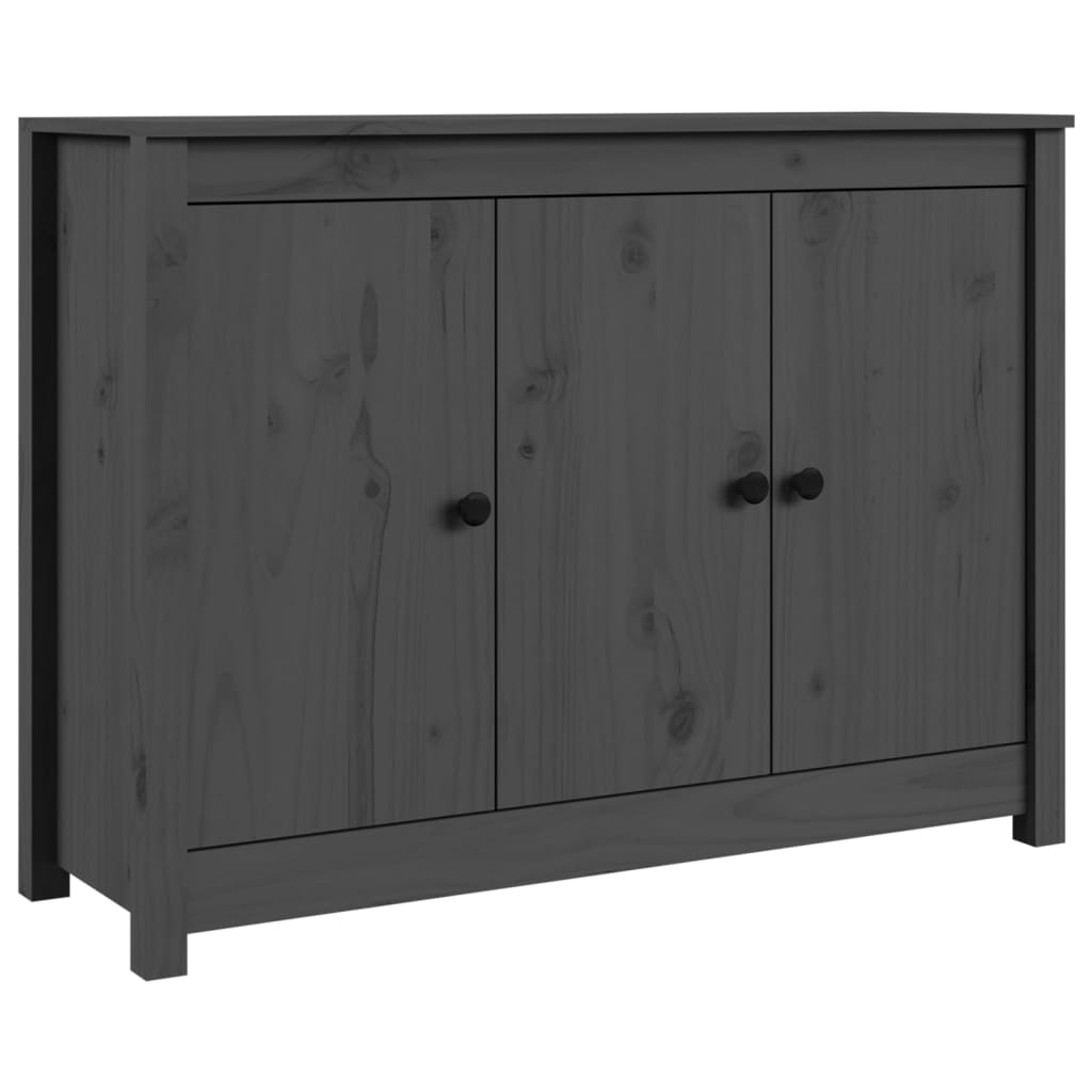 Sideboard Grey 100x35x74 cm Solid Wood Pine