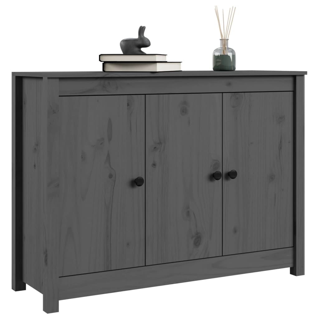 Sideboard Grey 100x35x74 cm Solid Wood Pine