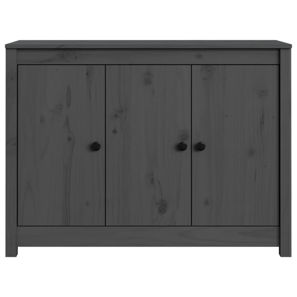 Sideboard Grey 100x35x74 cm Solid Wood Pine