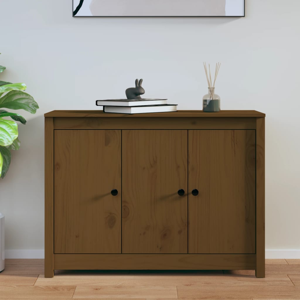 Sideboard Honey Brown 100x35x74 cm Solid Wood Pine