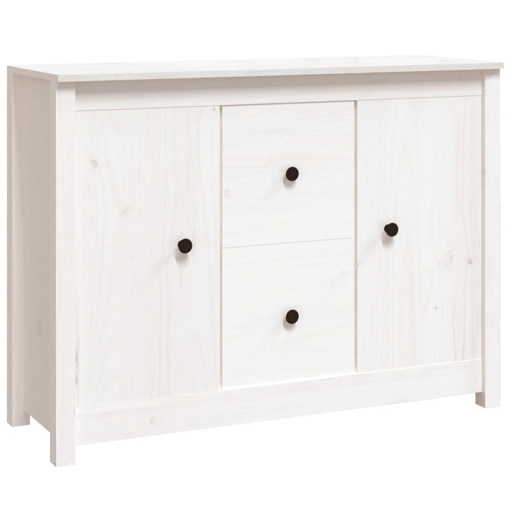 Sideboard White 100x35x74 cm Solid Wood Pine