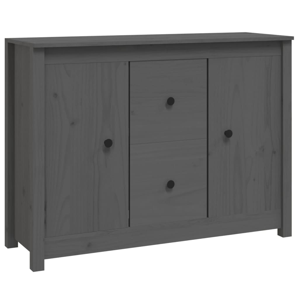 Sideboard Grey 100x35x74 cm Solid Wood Pine