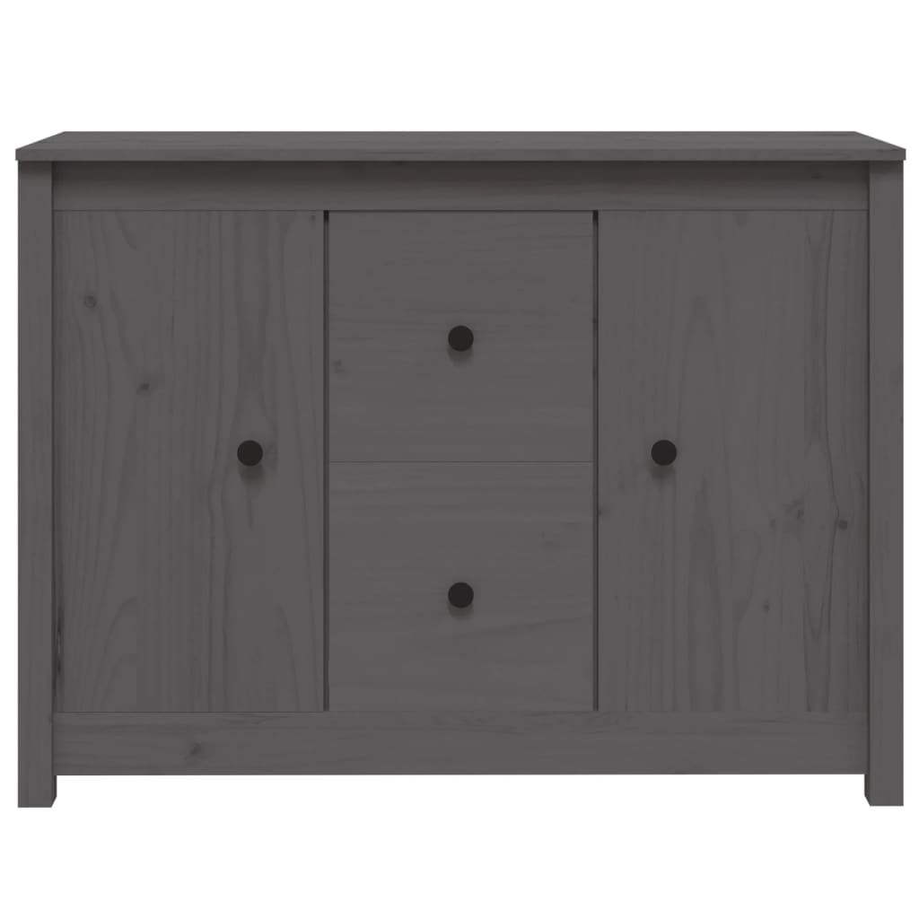 Sideboard Grey 100x35x74 cm Solid Wood Pine