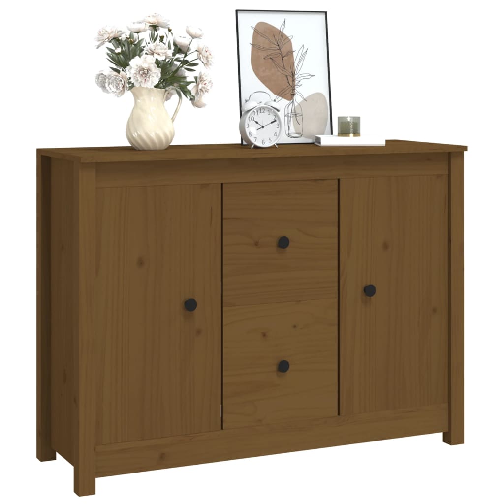 Sideboard Honey Brown 100x35x74 cm Solid Wood Pine