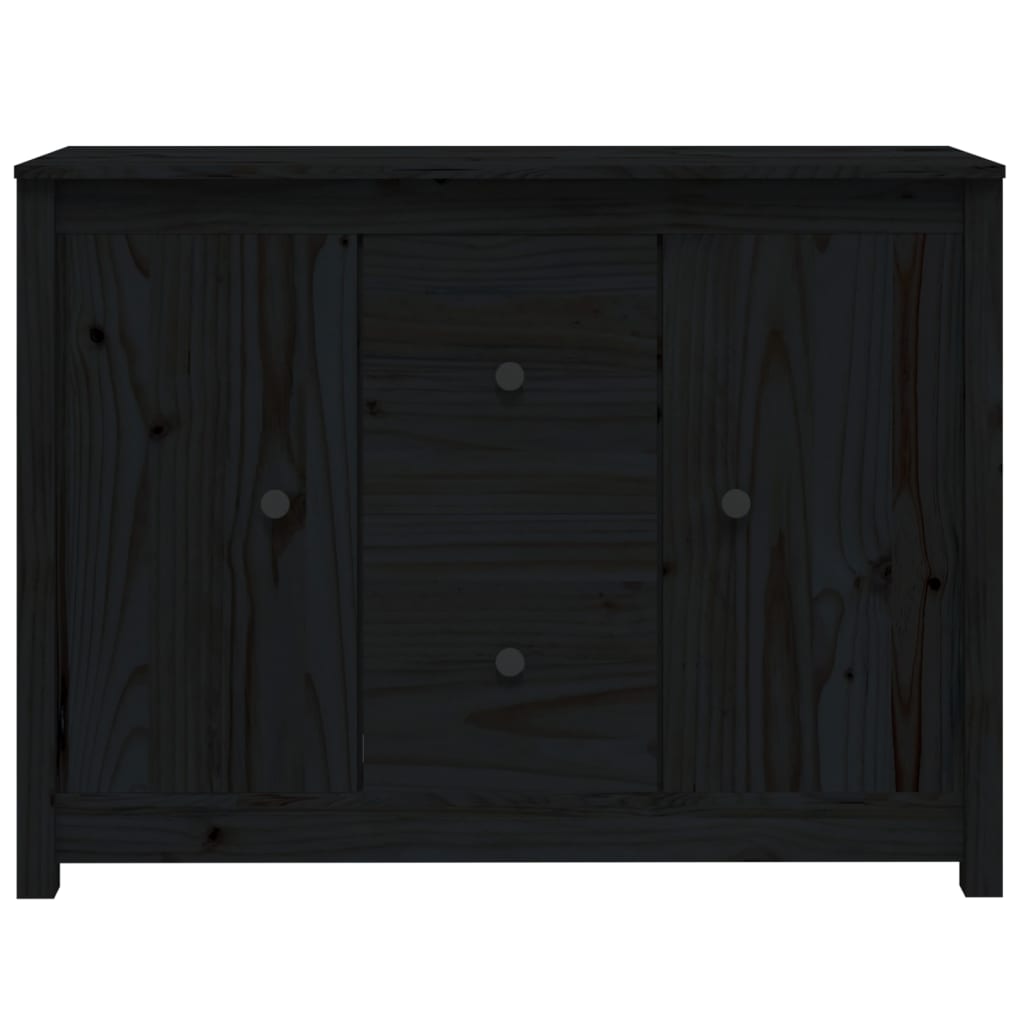 Sideboard Black 100x35x74 cm Solid Wood Pine