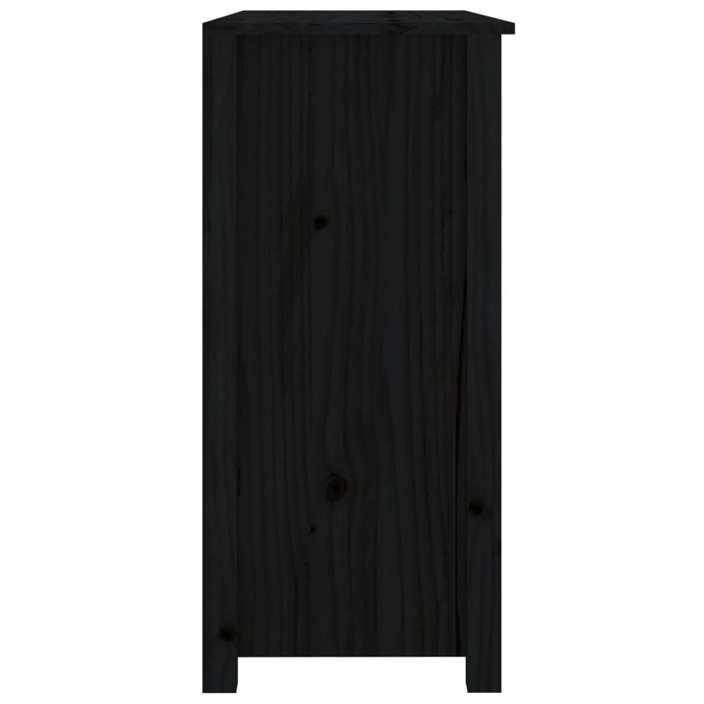 Sideboard Black 100x35x74 cm Solid Wood Pine