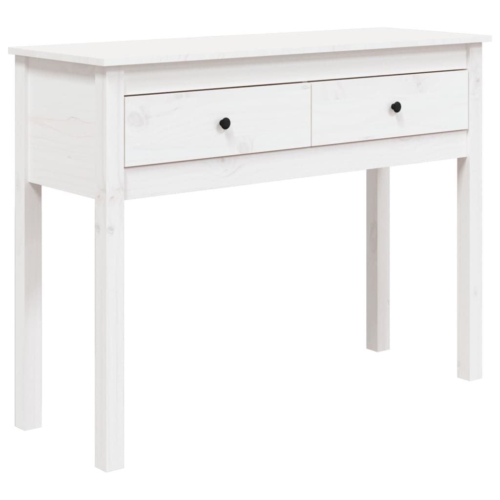 Console Table White 100x35x75 cm Solid Wood Pine