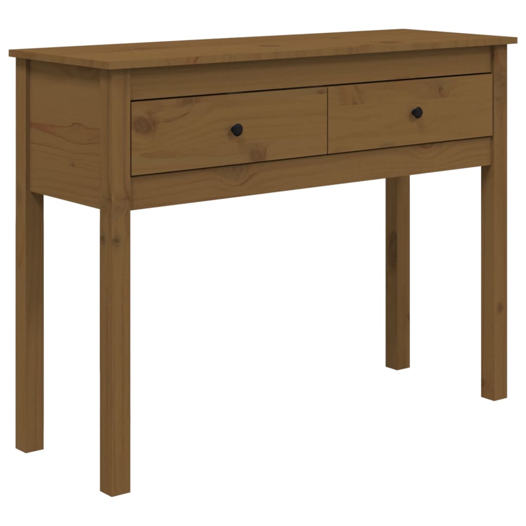 Console Table Honey Brown 100x35x75 cm Solid Wood Pine