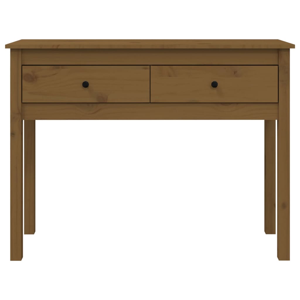 Console Table Honey Brown 100x35x75 cm Solid Wood Pine