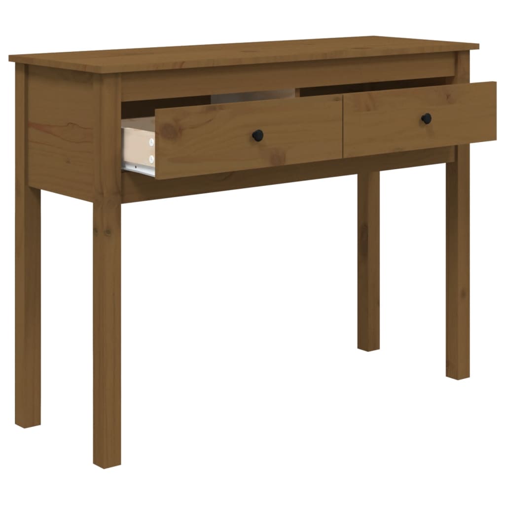 Console Table Honey Brown 100x35x75 cm Solid Wood Pine