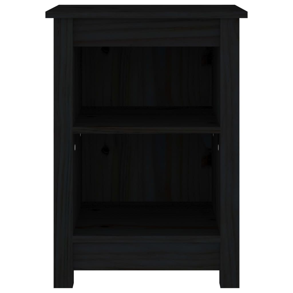 Bedside Cabinets 2 pcs Black 40x35x55 cm Solid Wood Pine