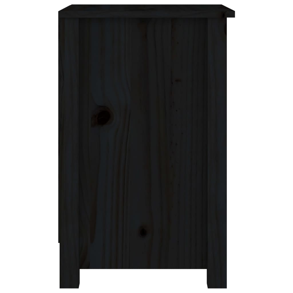 Bedside Cabinets 2 pcs Black 40x35x55 cm Solid Wood Pine
