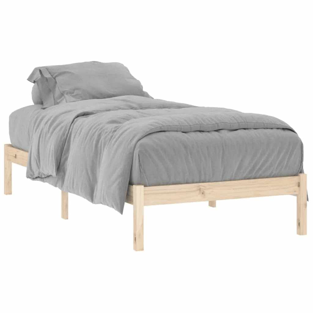 Bed Frame without Mattress 100x190 cm Solid Wood Pine Twin