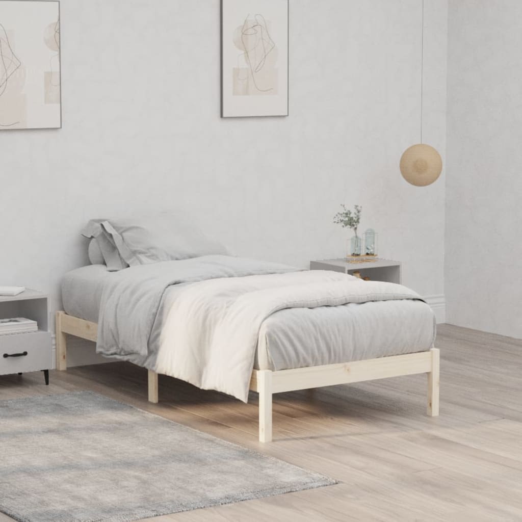 Bed Frame without Mattress 100x190 cm Solid Wood Pine Twin