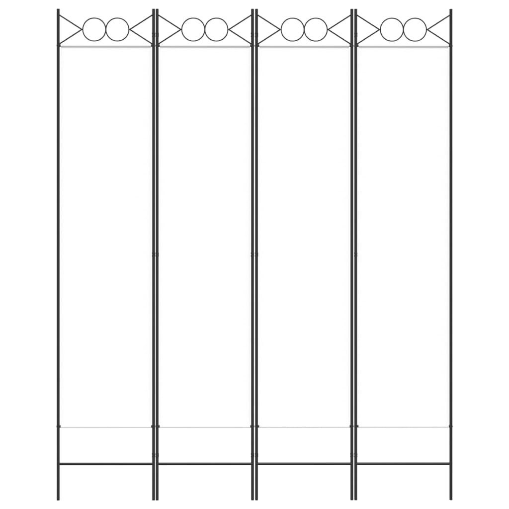 4-Panel Room Divider White 160x200 cm Fabric