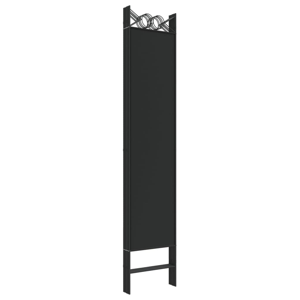 6-Panel Room Divider Black 240x200 cm Fabric