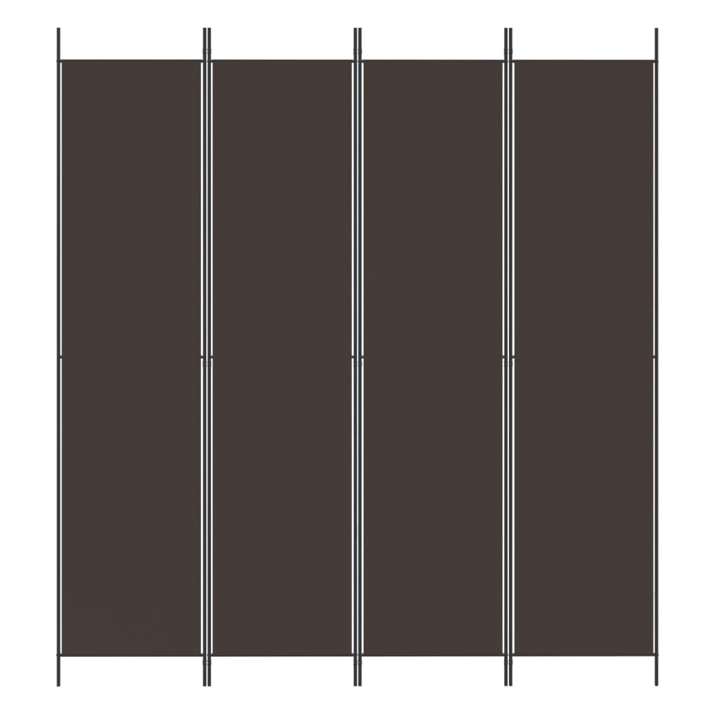 4-Panel Room Divider Brown 200x220 cm Fabric