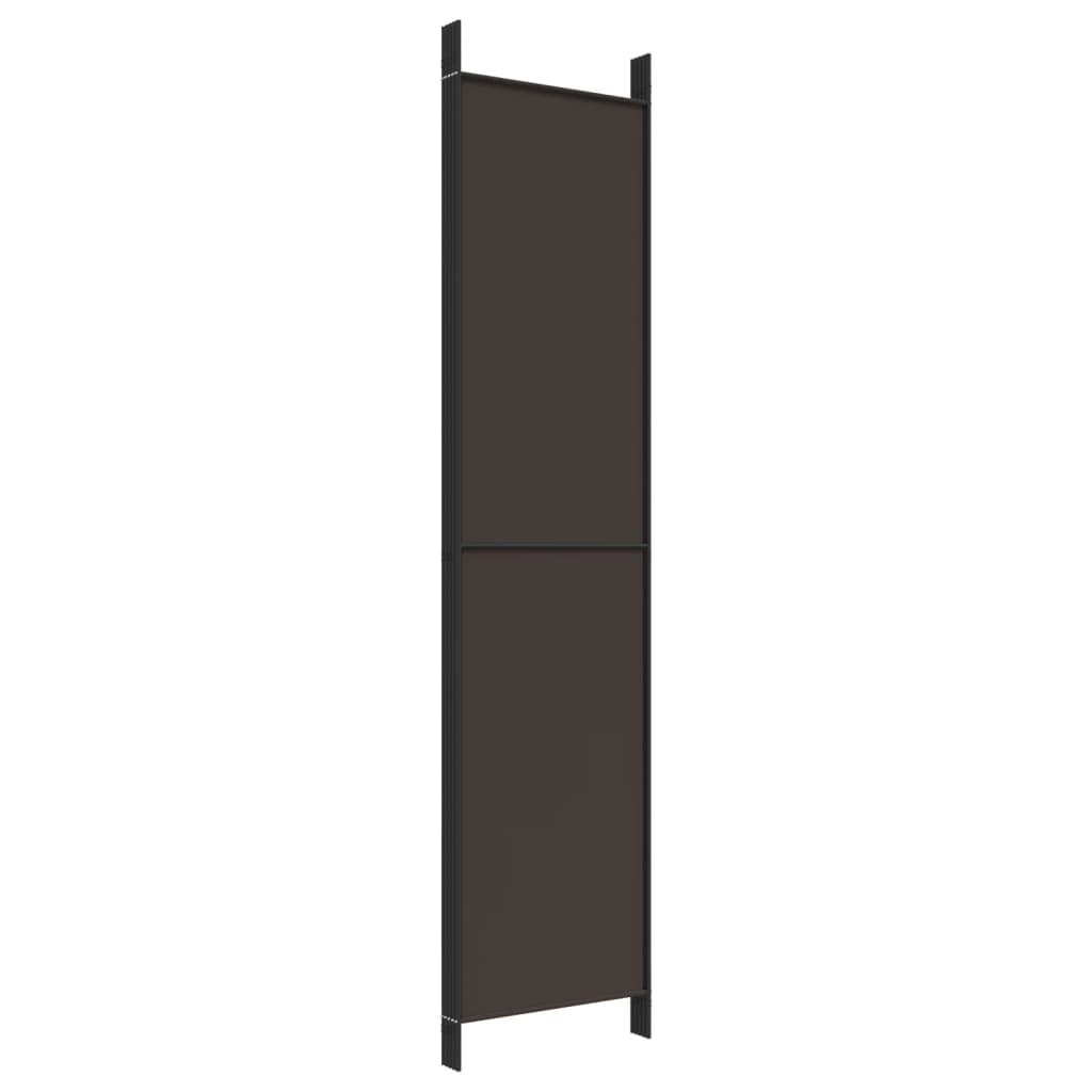 5-Panel Room Divider Brown 250x220 cm Fabric