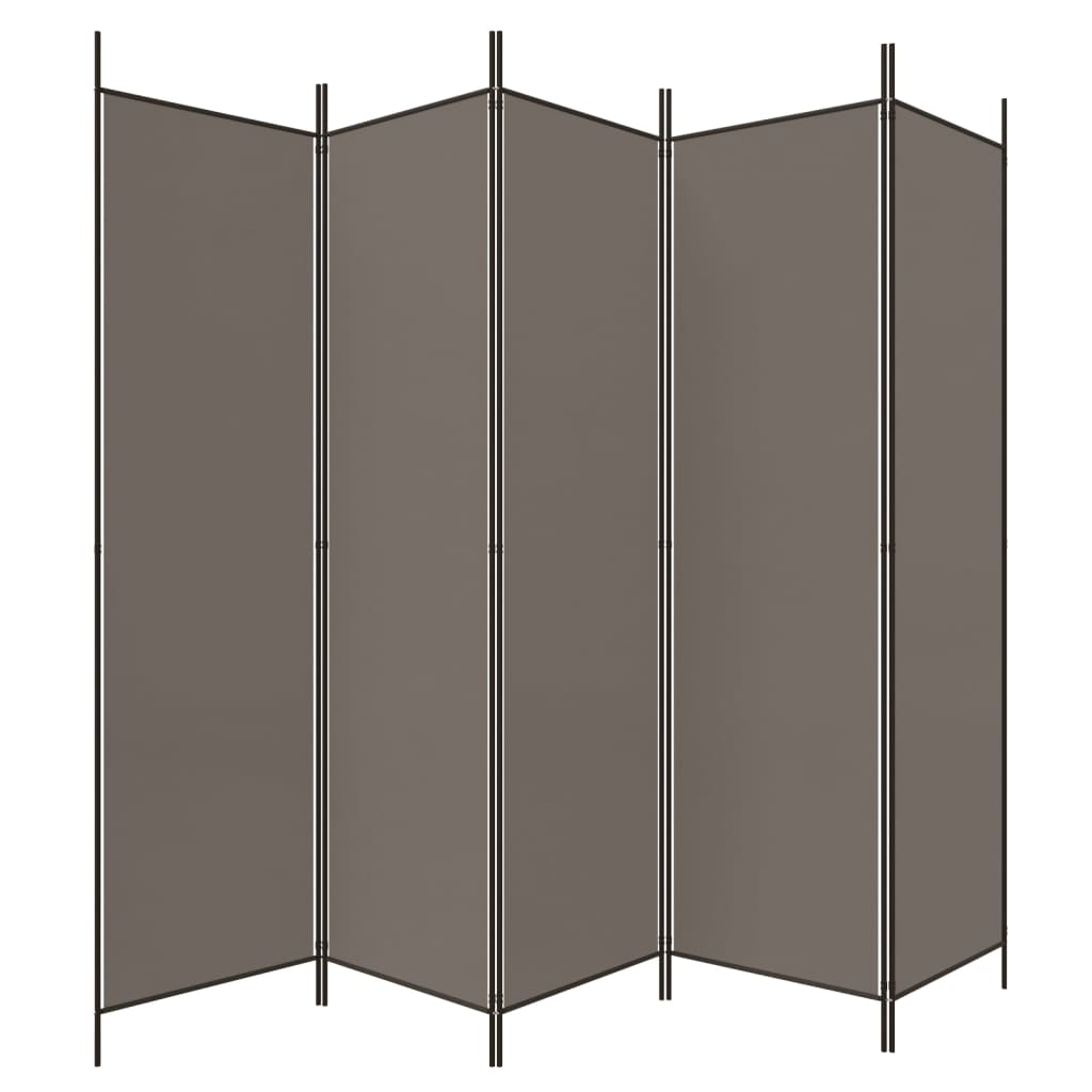 5-Panel Room Divider Anthracite 250x220 cm Fabric