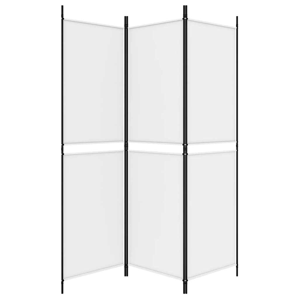 3-Panel Room Divider White 150x180 cm Fabric