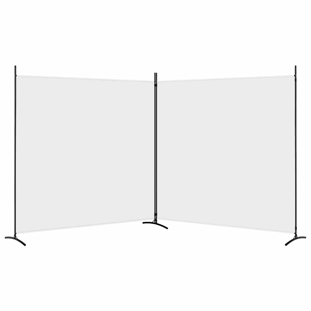 2-Panel Room Divider White 348x180 cm Fabric