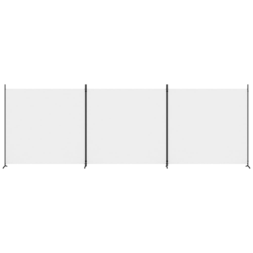 3-Panel Room Divider White 525x180 cm Fabric