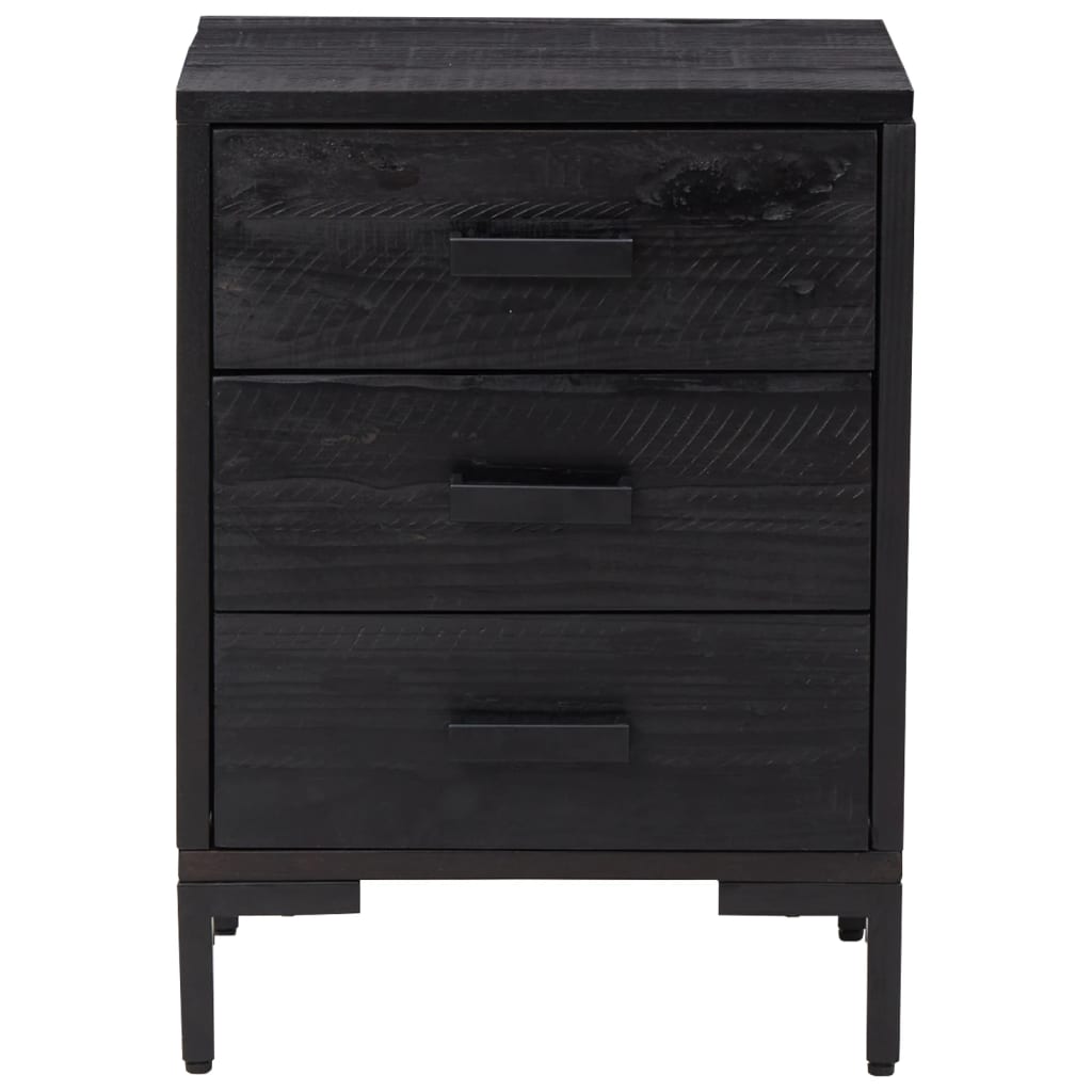 Bedside Cabinet Black 36x30x54 cm Solid Pinewood