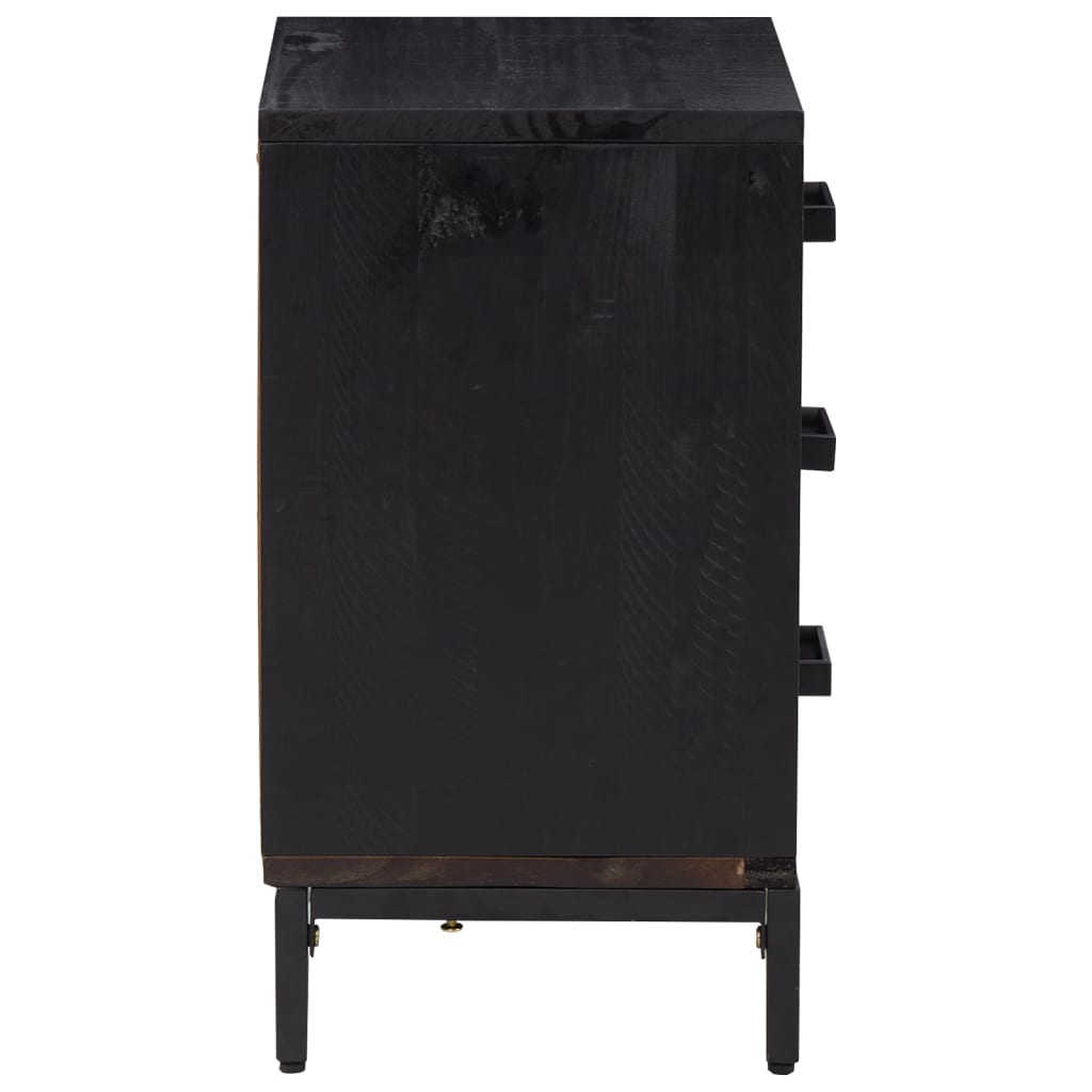 Bedside Cabinet Black 36x30x54 cm Solid Pinewood