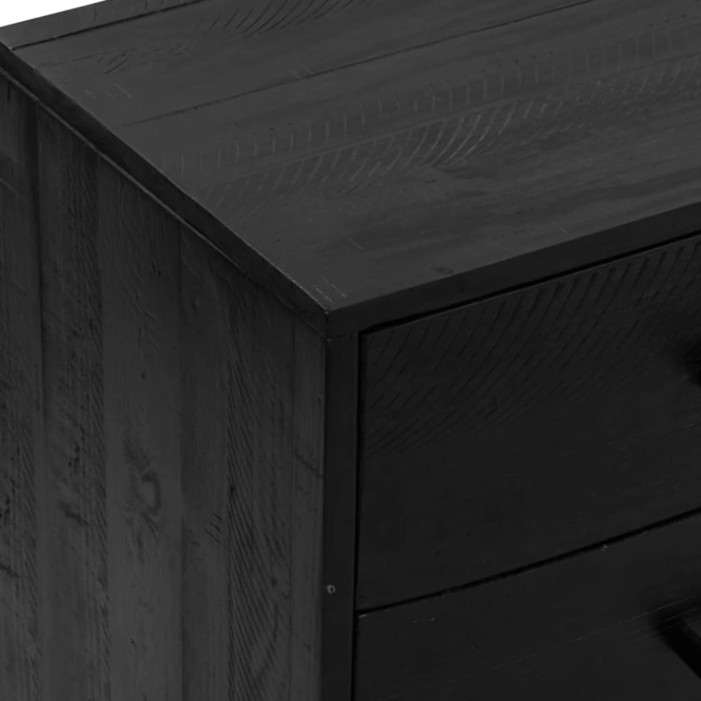 Sideboard Black 110x35x70 cm Solid Pinewood