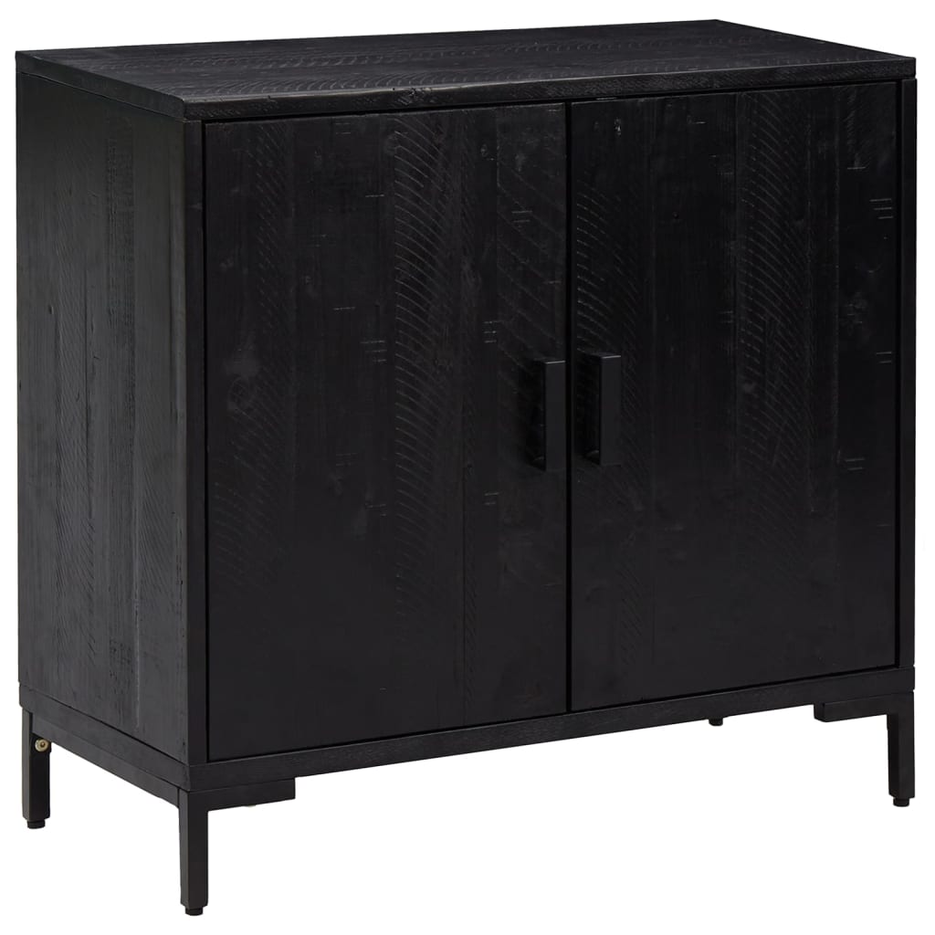 Sideboard Black 75x35x70 cm Solid Pinewood