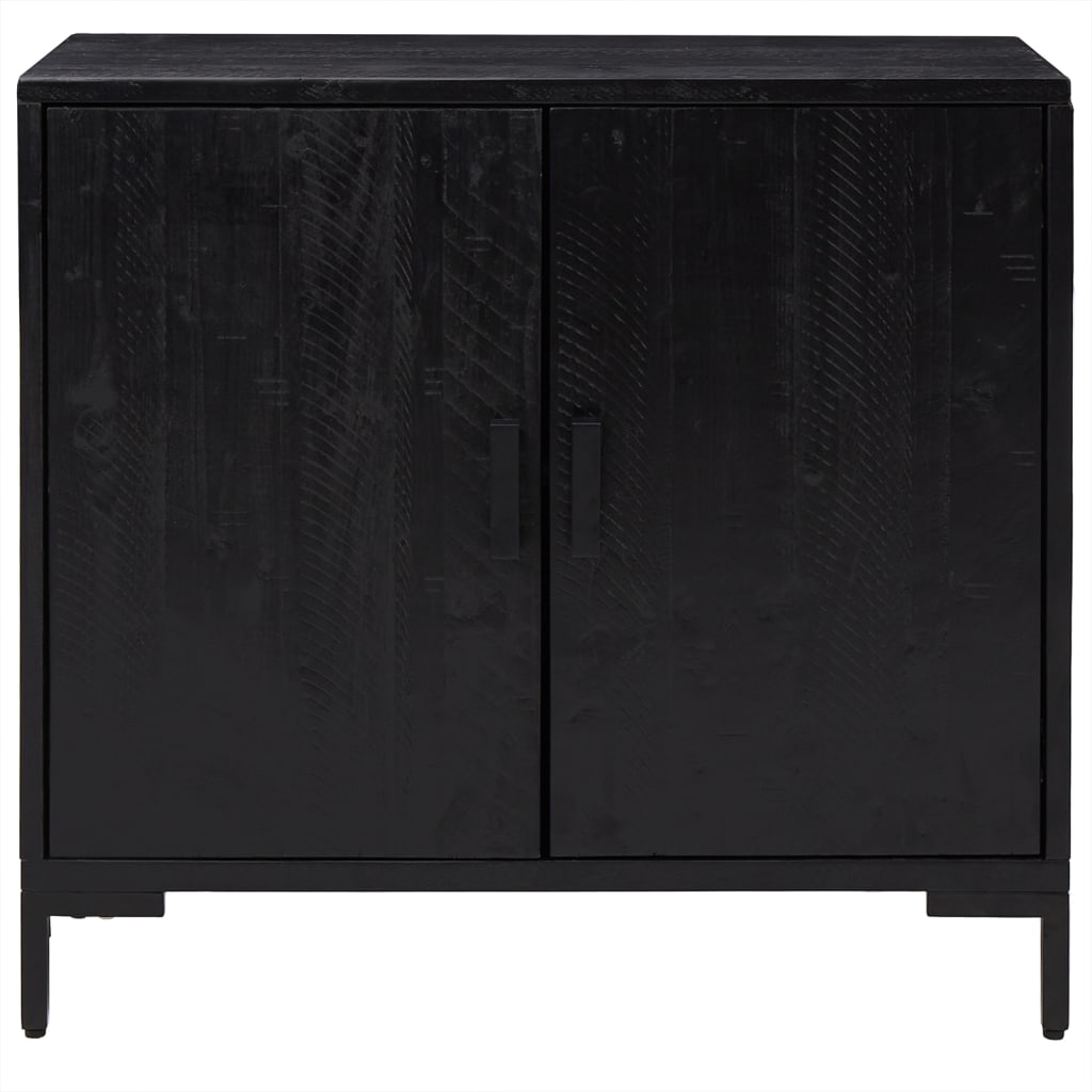 Sideboard Black 75x35x70 cm Solid Pinewood