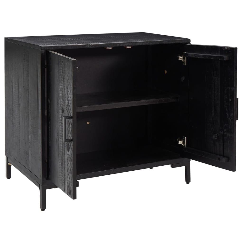 Sideboard Black 75x35x70 cm Solid Pinewood
