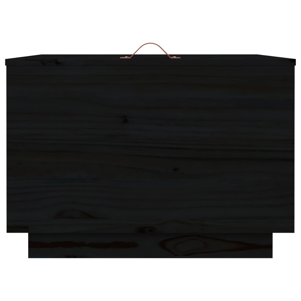 Storage Boxes with Lids 3 pcs Black Solid Wood Pine