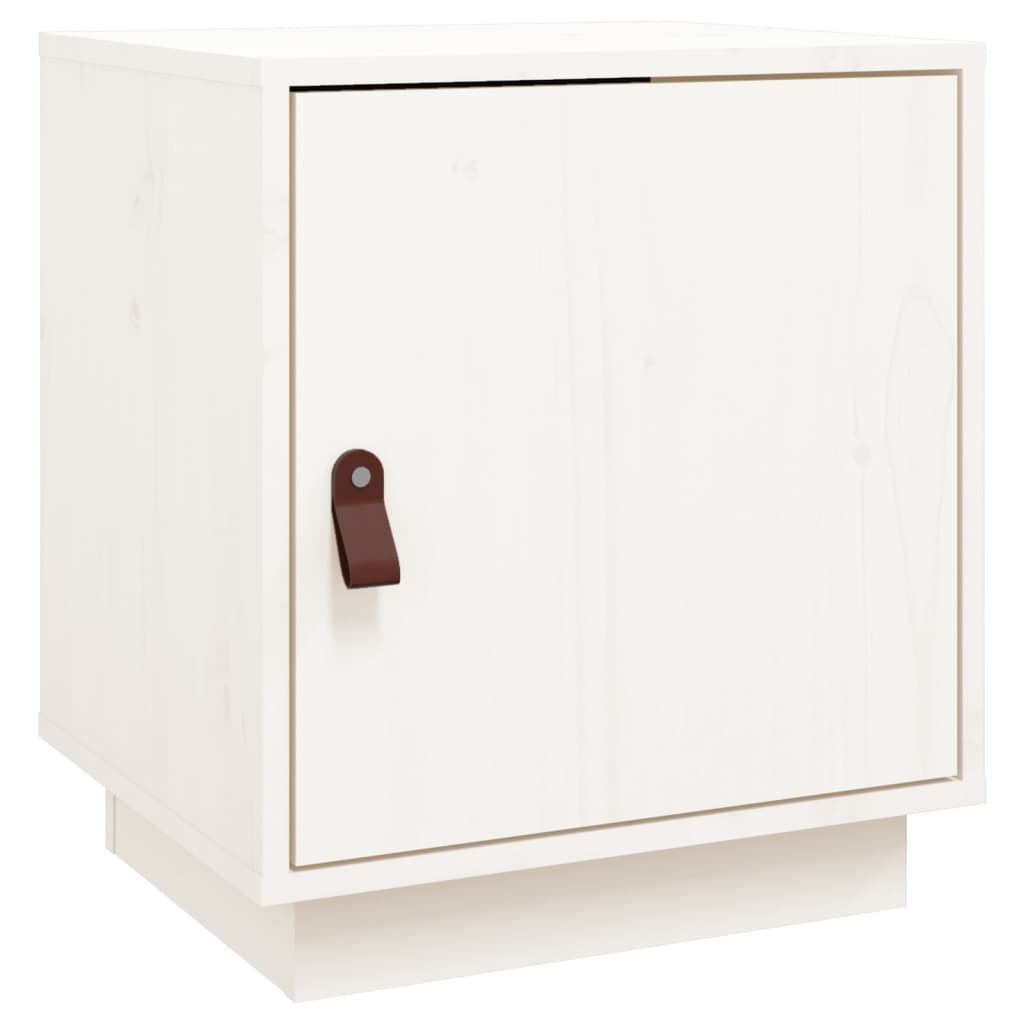 Bedside Cabinet White 40x34x45 cm Solid Wood Pine