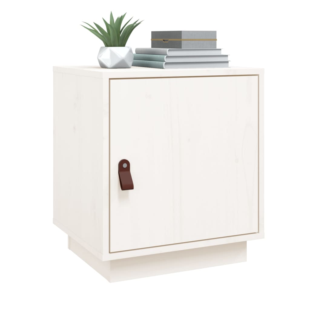 Bedside Cabinet White 40x34x45 cm Solid Wood Pine