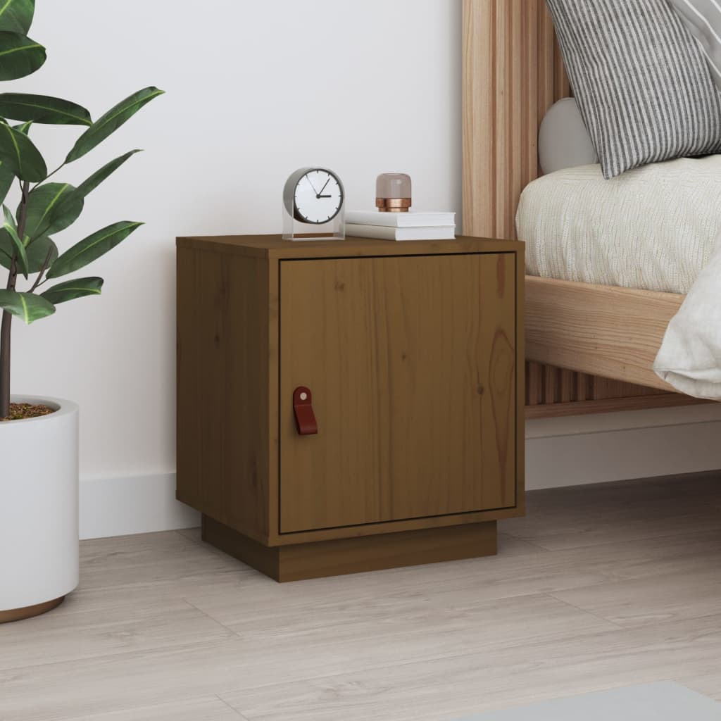 Bedside Cabinet Honey Brown 40x34x45 cm Solid Wood Pine