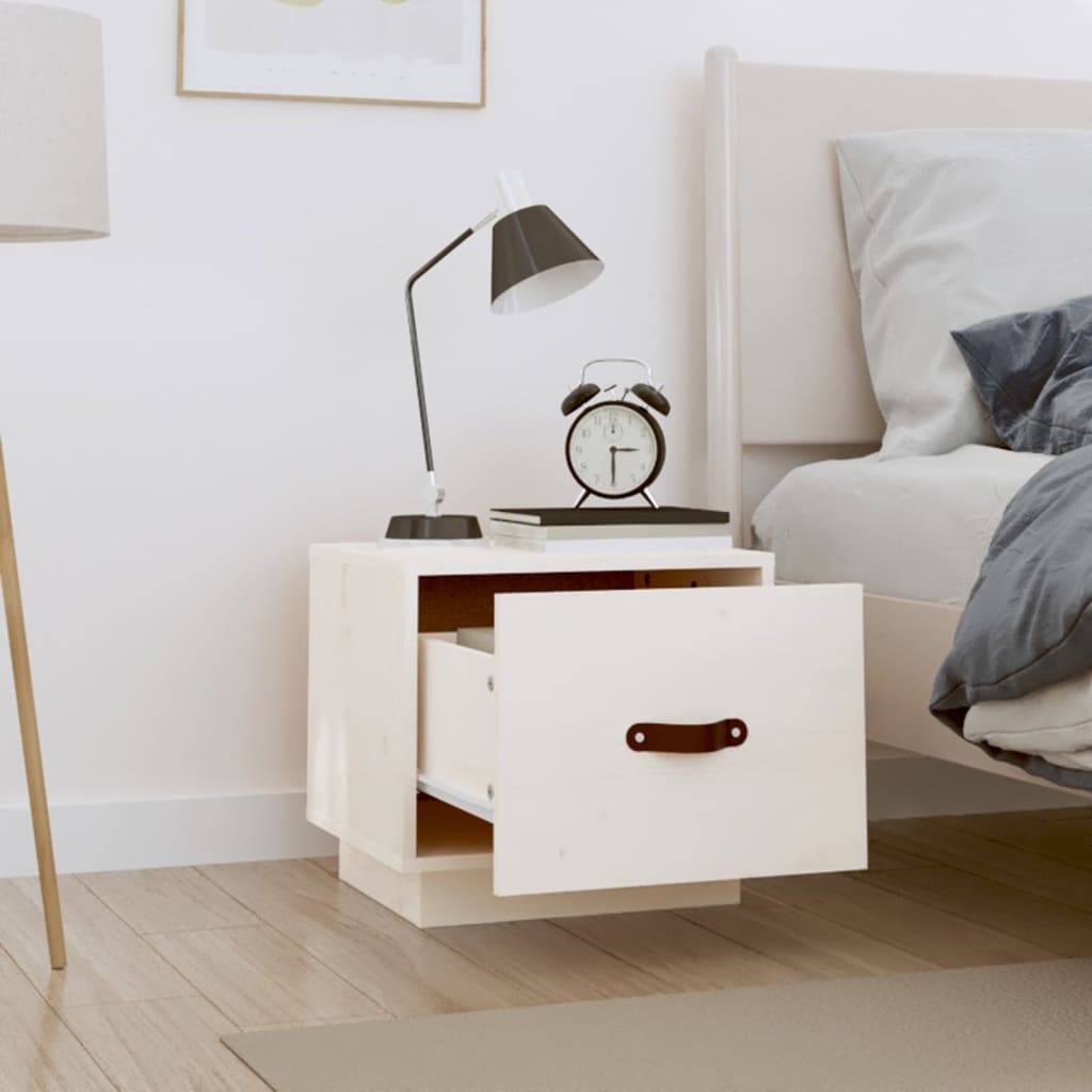 Bedside Cabinets 2 pcs White 40x34x35 cm Solid Wood Pine