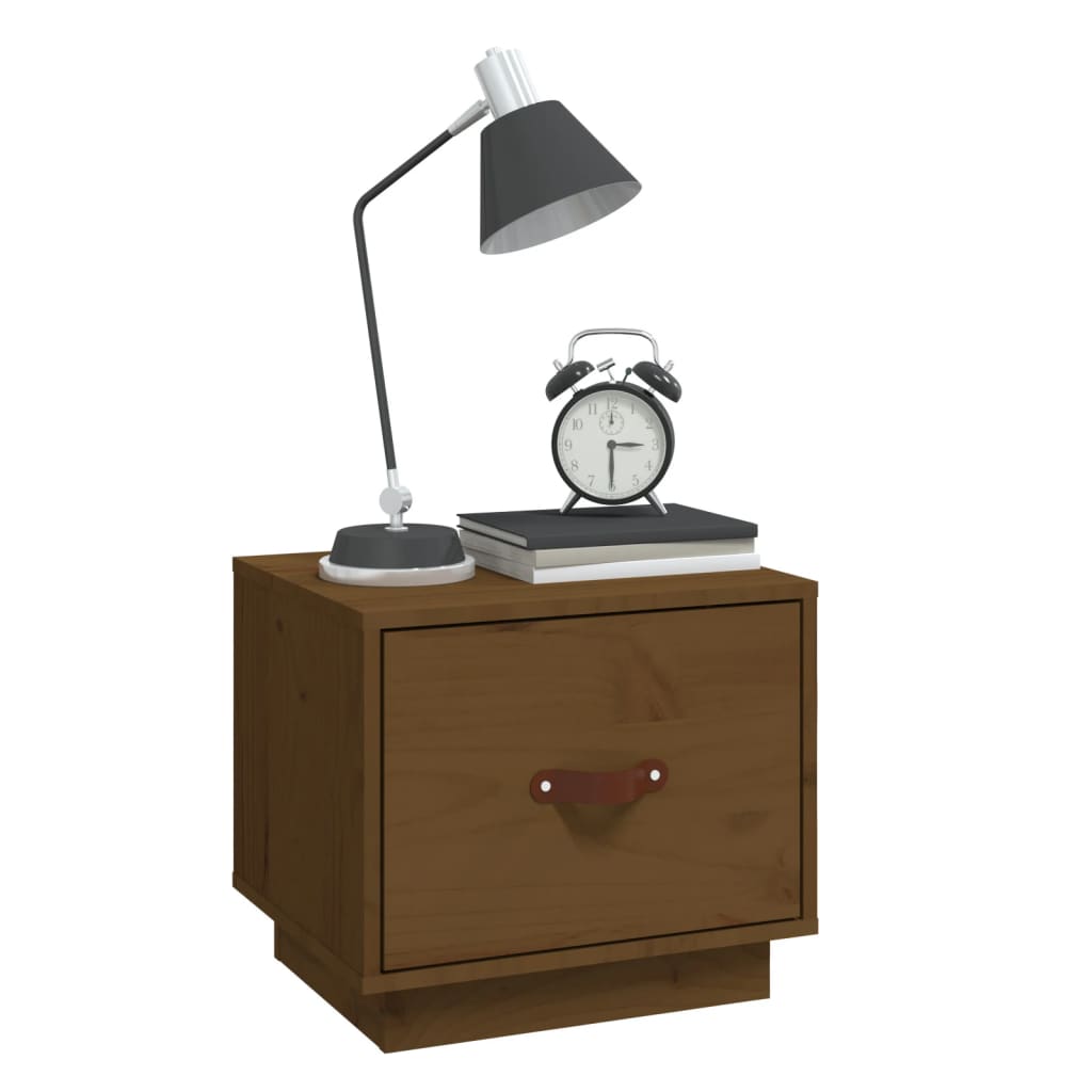 Bedside Cabinet Honey Brown 40x34x35 cm Solid Wood Pine