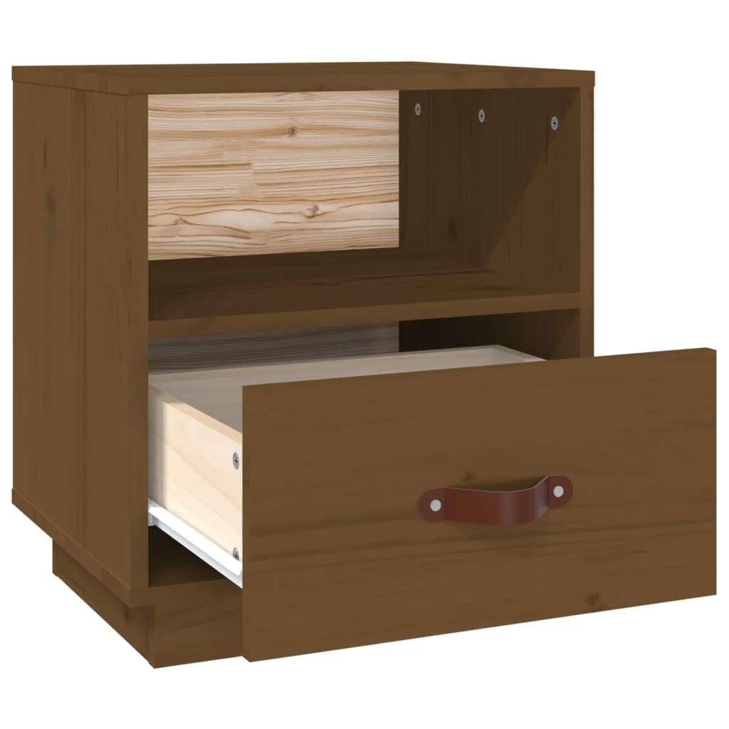 Bedside Cabinet Honey Brown 40x34x45 cm Solid Wood Pine