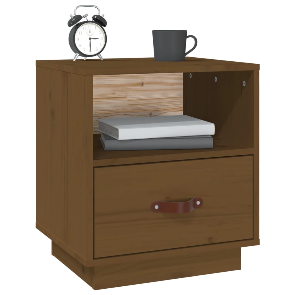 Bedside Cabinets 2 pcs Honey Brown 40x34x45 cm Solid Wood Pine
