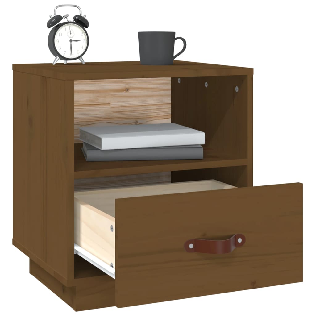 Bedside Cabinets 2 pcs Honey Brown 40x34x45 cm Solid Wood Pine